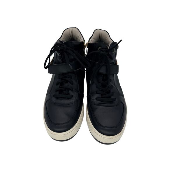 Salvatore Ferragamo Gancini Strap Black Leather High Top Sneakers size 12 main image 7